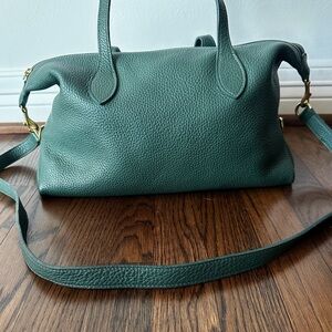 Oliveve Sutton convertible Green pebbled Leather Satchel Crossbody Bag